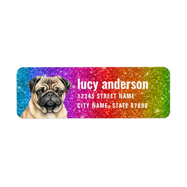 Pug Return Address Labels (Front)