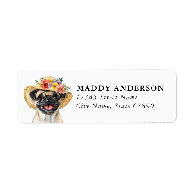 Pug Return Address Labels (Front)
