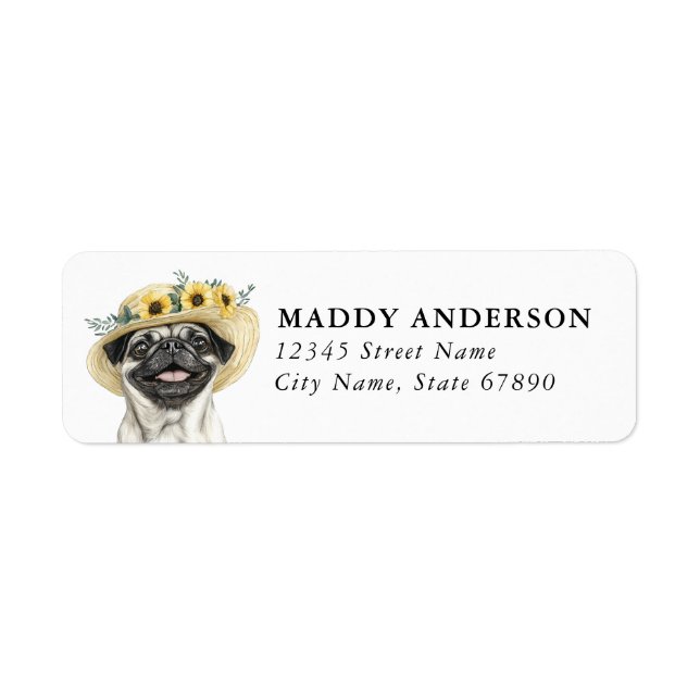 Pug Return Address Labels (Front)