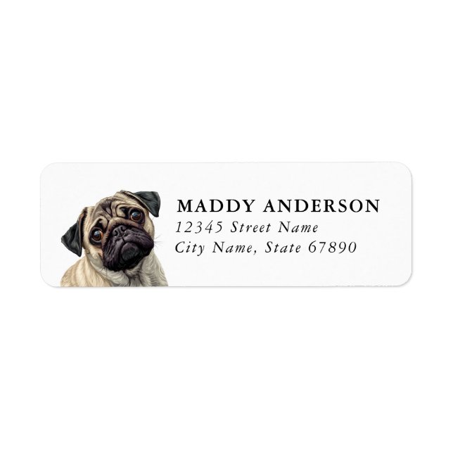 Pug Return Address Labels (Front)