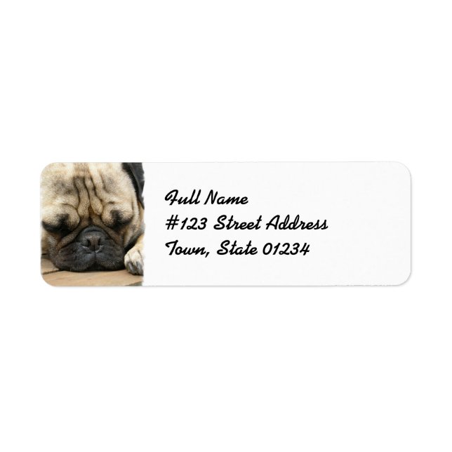 Pug Return Address Mailing Label (Front)