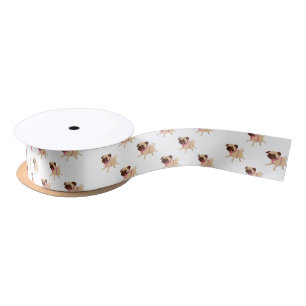 Pug ribbon satin ribbon