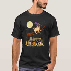 Pug Ride Witch Shotgun Pug Dog Halloween T-Shirt