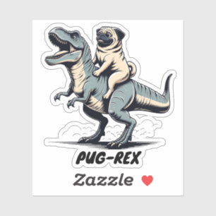 Pug Riding A Dinosaur Animal Lover Gift