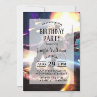 Pug riding dinosaur unicorn in space