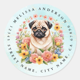 Pug Round Stickers
