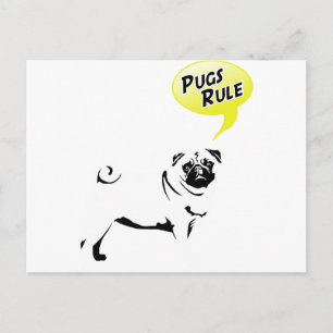 Pug Rules Postcard