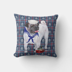 Pug Sailor Cushion