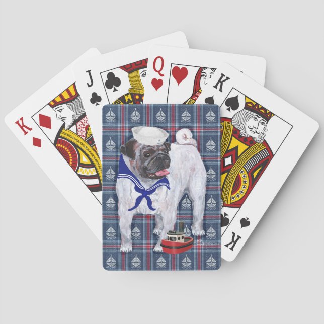 Pug Sailor Playing Cards (Back)