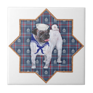 Pug Sailor Tile
