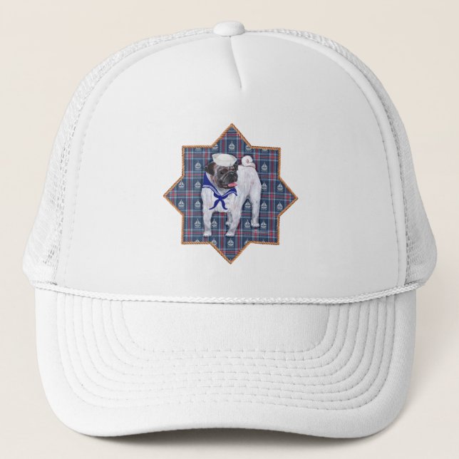 Pug Sailor Trucker Hat (Front)