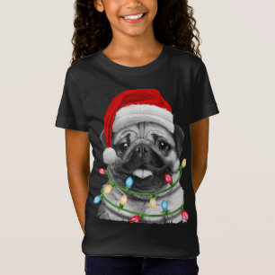 Pug Santa Christmas Tree Lights Xmas Pugmas Dog Do T-Shirt