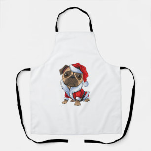Pug Santa Costume Christmas Pajama Cute Dog Puppy Apron