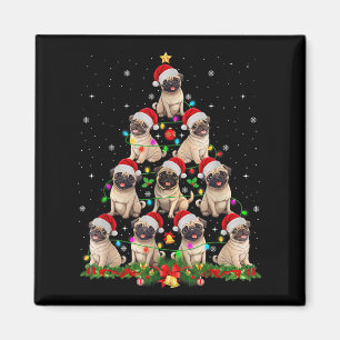 Pug Santa Hat Christmas Tree Lights Xmas Pugmas Do Magnet