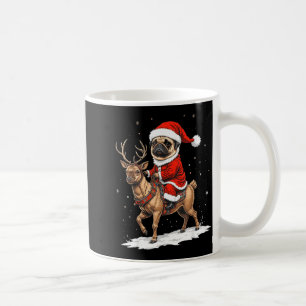 Pug Santa Riding Reindeer Christmas Holiday Puppy  Coffee Mug