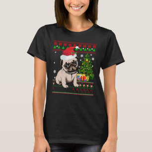 Pug Santa Ugly- Merry Christmas with Gifts Tree  E T-Shirt