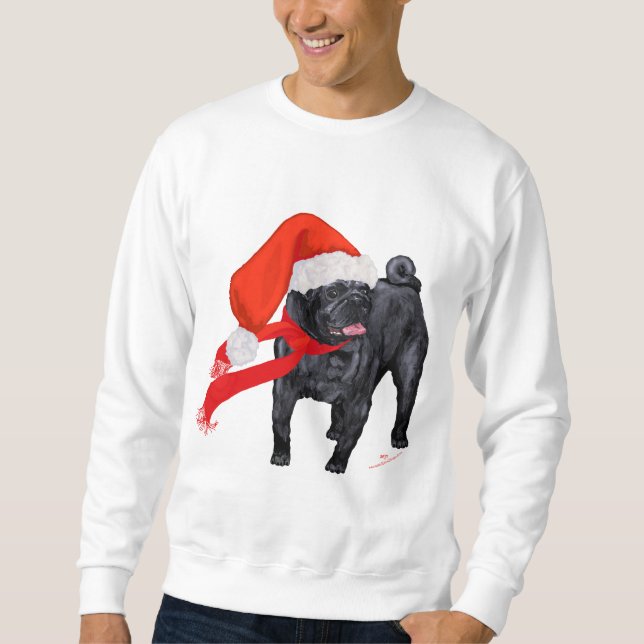 Pug Santa's Helper Sweatshirt (Front)