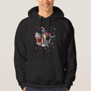 Pug Shark 4th Of July Dog Mum Dad Puppy Hoodie