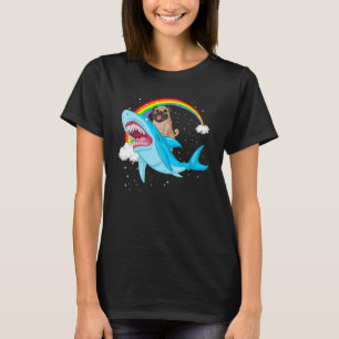 Pug Shark Boys Girls Kids Space Galaxy Jawsome Rai T-Shirt