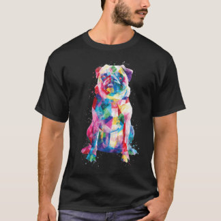 Pug Shirt Dog Mum Dog Dad Gift Watercolor Pop Art