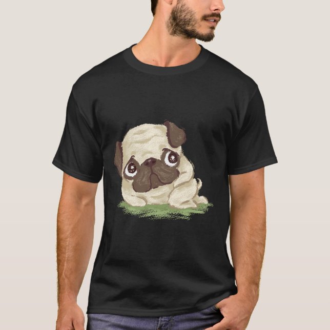 Pug shy Essential  674 T-Shirt (Front)