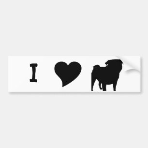 Pug Silhouette Bumper Sticker