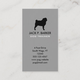 Pug Silhouette Business Card