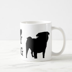 Pug Silhouette Coffee Mug