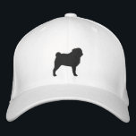 Pug Silhouette Embroidered Hat<br><div class="desc">Show your love for Pugs everywhere you go with this stylish baseball cap featuring an embroidered Pug silhouette. Makes a perfect gift for Pug moms and dads who want to show off their favourite dog breed!</div>