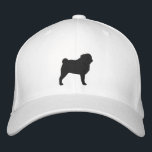 Pug Silhouette Embroidered Hat<br><div class="desc">Show your love for Pugs everywhere you go with this stylish baseball cap featuring an embroidered Pug silhouette. Makes a perfect gift for Pug moms and dads who want to show off their favourite dog breed!</div>