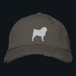 Pug Silhouette Embroidered Hat<br><div class="desc"></div>