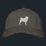 Pug Silhouette Embroidered Hat<br><div class="desc"></div>