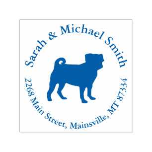 Pug Silhouette Puppy Baby Shower Self-inking Stamp