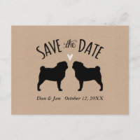 Pug Silhouettes Wedding Save the Date