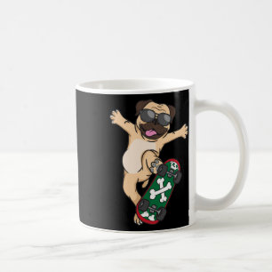 Pug Skateboard Dog Lover Puppy Funny Skater Skateb Coffee Mug