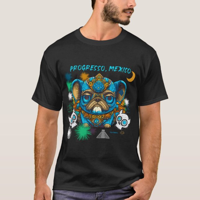 Pug Skull Candy 5 PROGRESO MEXICO T-Shirt (Front)