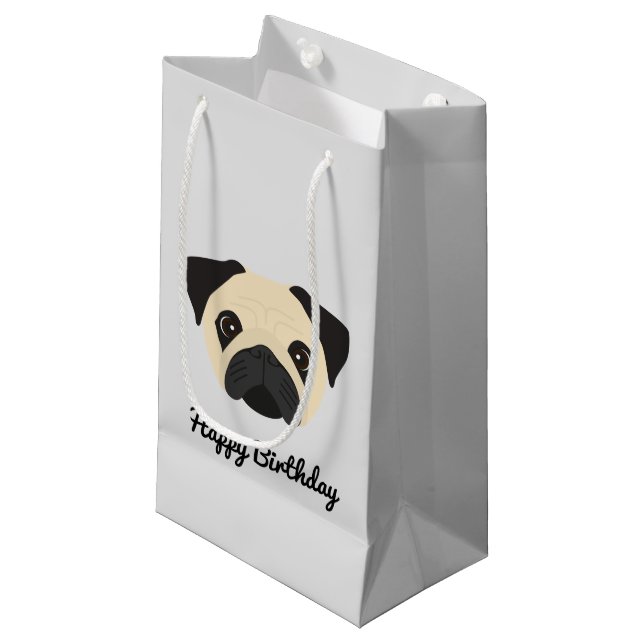 Pug Small Gift Bag (Front Angled)