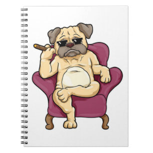 Pug Smoking Cigar Really Cool Pug Dog Notebook