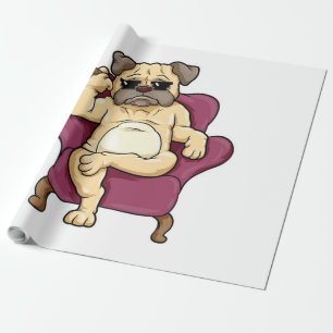 Pug Smoking Cigar Really Cool Pug Dog Wrapping Paper