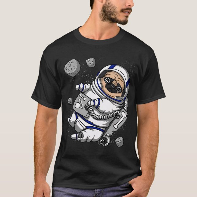 Pug Space Astronaut T-Shirt (Front)