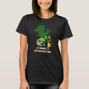 Pug St Patricks Day Truck Shamrock Paw Dog Men Wom T-Shirt