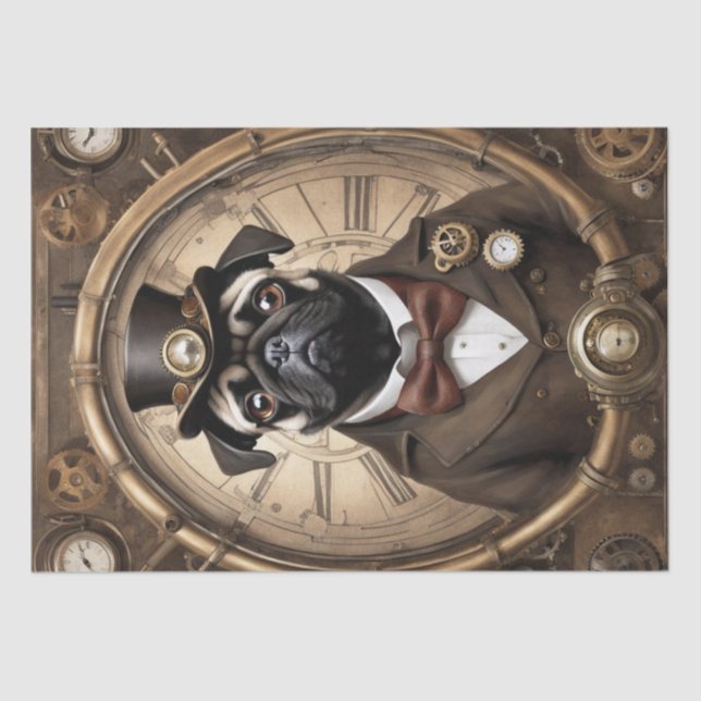 Pug Steam Punk Chronicles: A Decoupage Adventure Tissue Paper (Front)