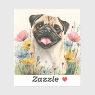 Pug Sticker – Watercolor