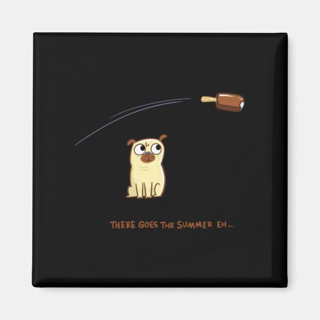 Pug Summer Magnet (Front)