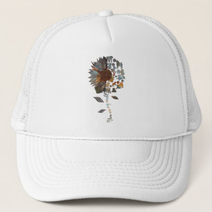Pug Sunflower You Are My World Gift Dog Owners Pug Trucker Hat