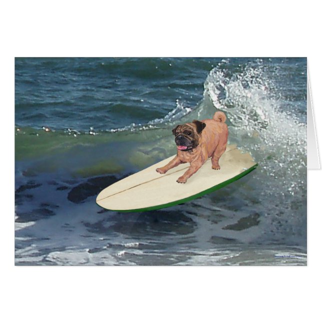 Pug Surfer Dude (Front Horizontal)