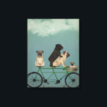 Pug Tandem Canvas Print<br><div class="desc">Pug Tandem by Fabfunky. Features pugs riding a bicycle in a whimsical, steampunk style. | 192044D</div>