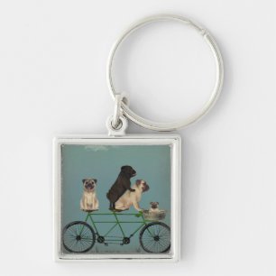 Pug Tandem Key Ring