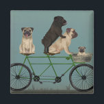 Pug Tandem Magnet<br><div class="desc">Pug Tandem by Fabfunky. Features pugs riding a bicycle in a whimsical,  steampunk style. | 192044D</div>