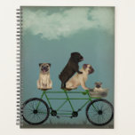 Pug Tandem Planner<br><div class="desc">Pug Tandem by Fabfunky. Features pugs riding a bicycle in a whimsical,  steampunk style. | 192044D</div>